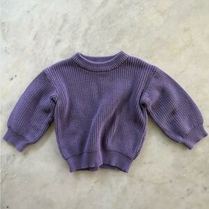 Holley & Sage purple knit organic cotton sweater